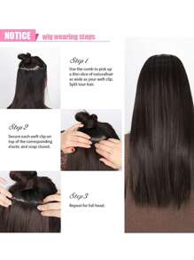Black Extra Long Straight Hair 5 Clips Hair Extensions Ponytail Extension For Ladies Girls 20~40 Inches Clip In Extensions Hairpieces For Women Suitable For Various Occasions Including Music Festivals, Parties, Cosplay,Holidays And All Seasons