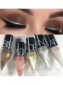 Rhinestone Glitter Eye Liners Eyeshadow, 1Pc Waterproof Silver Rose Gold Color Sequins Long-lasting Eyeliner Eye Shadow