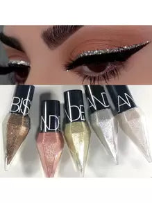 Rhinestone Glitter Eye Liners Eyeshadow, 1Pc Waterproof Silver Rose Gold Color Sequins Long-lasting Eyeliner Eye Shadow