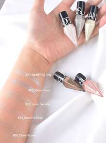 Rhinestone Glitter Eye Liners Eyeshadow, 1Pc Waterproof Silver Rose Gold Color Sequins Long-lasting Eyeliner Eye Shadow