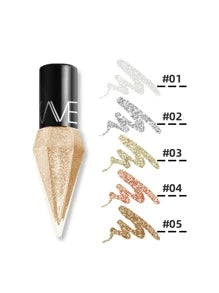 Rhinestone Glitter Eye Liners Eyeshadow, 1Pc Waterproof Silver Rose Gold Color Sequins Long-lasting Eyeliner Eye Shadow