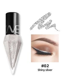 Rhinestone Glitter Eye Liners Eyeshadow, 1Pc Waterproof Silver Rose Gold Color Sequins Long-lasting Eyeliner Eye Shadow