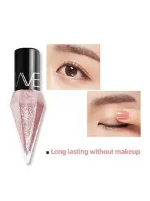 Rhinestone Glitter Eye Liners Eyeshadow, 1Pc Waterproof Silver Rose Gold Color Sequins Long-lasting Eyeliner Eye Shadow