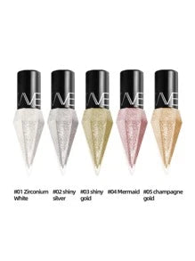 Rhinestone Glitter Eye Liners Eyeshadow, 1Pc Waterproof Silver Rose Gold Color Sequins Long-lasting Eyeliner Eye Shadow
