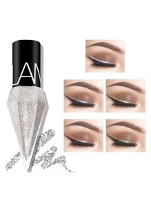 Rhinestone Glitter Eye Liners Eyeshadow, 1Pc Waterproof Silver Rose Gold Color Sequins Long-lasting Eyeliner Eye Shadow