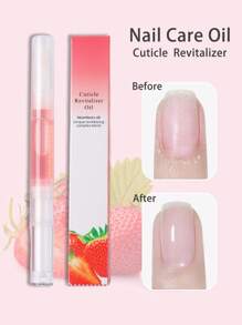 1pc 3ML Pink Red Nail Cuticle Oil Pen, Plant Nutrient Oil Moisturizing Anti-Barb Nail Edge Finger Nail Care Tool Random Version