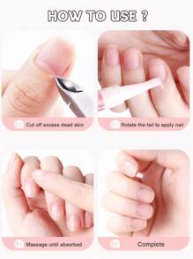 1pc 3ML Pink Red Nail Cuticle Oil Pen, Plant Nutrient Oil Moisturizing Anti-Barb Nail Edge Finger Nail Care Tool Random Version