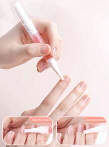 1pc 3ML Pink Red Nail Cuticle Oil Pen, Plant Nutrient Oil Moisturizing Anti-Barb Nail Edge Finger Nail Care Tool Random Version
