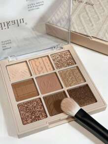 Eyeshadow Palette, 1Pc 9-Color Makeup Eyeshadow Palette Matte & Shimmer Long-Lasting Eye Shadow