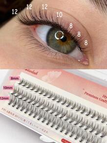 60pcs Cluster Lashes, 10D 8-12mm Mix C Curling Individual Lashes Extensions , Soft And Natural False Eyelashes DIY Lashes Extension,Natural Look Professional Makeup Tool 8-12mm DIY Lahseslash Clusters,Eyelash Clusters,Individual Eyelashes,Lashes,Fake Lash
