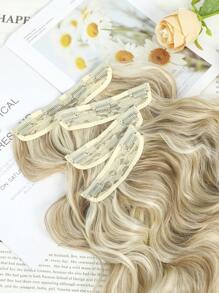 16inch 20inch Hair Extensions Clip In, 4PCS Wavy Hair Extension, Dark Blonde With Highlights Hair Extensions For Women