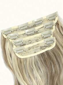 16inch 20inch Hair Extensions Clip In, 4PCS Wavy Hair Extension, Dark Blonde With Highlights Hair Extensions For Women
