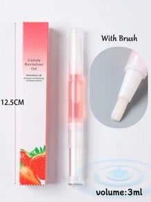 1pc 3ML Pink Red Nail Cuticle Oil Pen, Plant Nutrient Oil Moisturizing Anti-Barb Nail Edge Finger Nail Care Tool Random Version