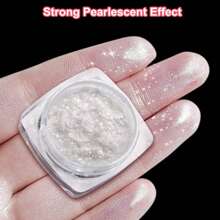 Pearl White Nails Glitter Dust Chrome Y2 1Box Moonlight White Chrome Powder Pigment For Glazed Donut Nail Art, Moonlight Powder Mirror Effect Glitter 1pc Eyeshadow Sticks DIY Nail Charms Nail Gems Nail Supplies