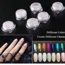 Pearl White Nails Glitter Dust Chrome Y2 1Box Moonlight White Chrome Powder Pigment For Glazed Donut Nail Art, Moonlight Powder Mirror Effect Glitter 1pc Eyeshadow Sticks DIY Nail Charms Nail Gems Nail Supplies