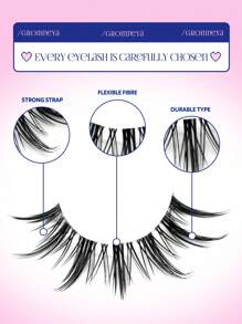 GROINNEYA Manga Lashes Clear Band Eyelashes Natural Crossed Wispy Fake Eyelashes Cosplay Makeup Tools(QY03) Strip Lashes, Lashes, Eyelashes, Fake Lashes