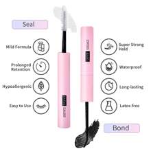 10ml Pink Waterproof Eye Lash Glue, Long-Lasting (48-72 Hours), Fast Drying (15S), Anti-Freezing, Gentle, Non-Irritating, 2-In-1 Self-Adhesive, DIY, Low-Sensitivity, Long-Lasting, Segmental Lash Glue Suitable For Sensitive Eyes. Lash Glue,Eye Lash Glue