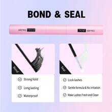 10ml Pink Waterproof Eye Lash Glue, Long-Lasting (48-72 Hours), Fast Drying (15S), Anti-Freezing, Gentle, Non-Irritating, 2-In-1 Self-Adhesive, DIY, Low-Sensitivity, Long-Lasting, Segmental Lash Glue Suitable For Sensitive Eyes. Lash Glue,Eye Lash Glue