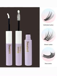 Lash Bond And Seal 6ml, Single Lash Glue And Seal Super Hold DIY Eyelash Extension 2-In-1 Kit, Lasts 48-72 Hours Waterproof Cluster Lash Glue, Suitable For Daily & Party Sensitive Eyes Eyelash Extension Cosmetics Lash Glue, Eyelash Glue