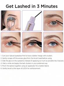 Lash Bond And Seal 6ml, Single Lash Glue And Seal Super Hold DIY Eyelash Extension 2-In-1 Kit, Lasts 48-72 Hours Waterproof Cluster Lash Glue, Suitable For Daily & Party Sensitive Eyes Eyelash Extension Cosmetics Lash Glue, Eyelash Glue