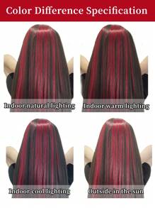 5 PCS Burgundy Colored Clip In Hair Extensions 20 Inch Long Straight Hairpieces Clip In Synthetic, Halloween Cosplay Dress Up Fashion Party Christmas New Year Gift For Women Christmas New Year Carnival Music Festival Use(Burgundy)