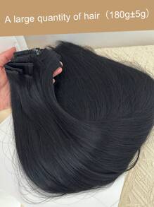 Clip In Hair Extensions Natural Black Color 24 Inch 12 PCS Set Long Straight Hair Extension Synthetic Hairpieces For Women Girls Daily Use