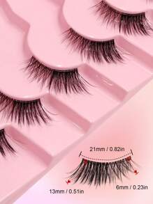 Asiteo Asiteo 7 Pairs Half Lashes Natural Look False Eyelashes Cat Eye Wispy Natural Half Eyelashes Clear Band Lashes