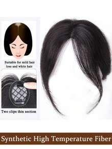 Women's Synthetic Hair Extension 3d Clip In Hairpiece, Heat Resistant Fringe, French Style Middle Part S