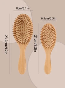 Ecological Bamboo Hair Brush Natural Wood Anti -Static Brush Hair Scalp, Scalp Combed Combat Cushion Modeling Tool Common