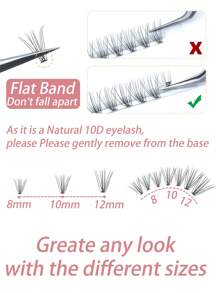 60pcs Cluster Lashes, 10D 8-12mm Mix C Curling Individual Lashes Extensions , Soft And Natural False Eyelashes DIY Lashes Extension,Natural Look Professional Makeup Tool 8-12mm DIY Lahseslash Clusters,Eyelash Clusters,Individual Eyelashes,Lashes,Fake Lash