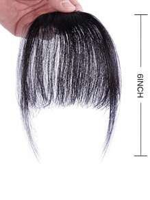 6-Inch Synthetic Hairpin Bangs Brown Invisible Front Bangs Clip Air Bangs Natural Black Wig Girl Bangs