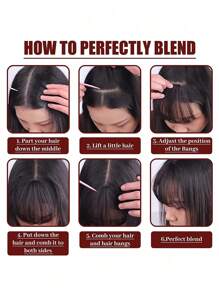 6-Inch Synthetic Hairpin Bangs Brown Invisible Front Bangs Clip Air Bangs Natural Black Wig Girl Bangs