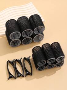 18pcs/Set Large Size Hair Rollers With Clips, Self-Gripping Curler Suitable For Long/Medium/Short Hair And Bangs, DIY Hair Curling Tool (Includes 12pcs Large Roller Tubes + 6pcs Clips), Hair Rollers, Heatless Curls, Hair Curler, Hair Products And Accessor