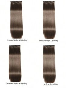 Clip In Hair Extensions, LONAI 6PCS 24" Long Black Brown With Highlight Straight Synthetic Clip On Hairpiece For Women Natural Hair For Daily Use Cosplay Party