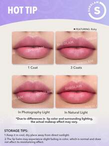 SHEGLAM Mello Jello Nourishing Lip Balm-Garnet Rosy Pink Sheer Glow Daily Lip Care Ultra-Nourishing Lip Balm Moisterizing Lip Primer Made With Vitamin E Jojoba Seed Oil Brand Beauty Makeup Face Paint Cosmetic For Women Girls Perfect For Fall Winter Ideal
