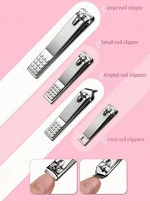 Nail Clipper Kit Manicure Set Stainless Steel Professional Pedicure Kit For Nail Care Tools Fingernails & Toenails With Portable Suitable For Home, Workplace, Outdoor Travel