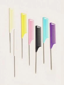 7-Piece Or 1-Piece Professional Point-Tailed Comb Pin-Tailed Comb Rat-Tailed Comb Parting Comb Stainless Steel Tail Comb Anti-Static Hairbrush: Multi-Functional Comb For Normal Hair For Combing Out Tangles Hair Styling Candy Colours, Ideal For Hairdresser