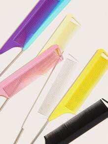 7-Piece Or 1-Piece Professional Point-Tailed Comb Pin-Tailed Comb Rat-Tailed Comb Parting Comb Stainless Steel Tail Comb Anti-Static Hairbrush: Multi-Functional Comb For Normal Hair For Combing Out Tangles Hair Styling Candy Colours, Ideal For Hairdresser