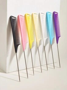 7-Piece Or 1-Piece Professional Point-Tailed Comb Pin-Tailed Comb Rat-Tailed Comb Parting Comb Stainless Steel Tail Comb Anti-Static Hairbrush: Multi-Functional Comb For Normal Hair For Combing Out Tangles Hair Styling Candy Colours, Ideal For Hairdresser