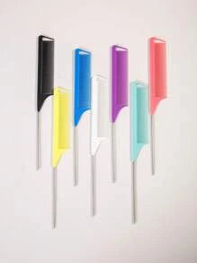 7-Piece Or 1-Piece Professional Point-Tailed Comb Pin-Tailed Comb Rat-Tailed Comb Parting Comb Stainless Steel Tail Comb Anti-Static Hairbrush: Multi-Functional Comb For Normal Hair For Combing Out Tangles Hair Styling Candy Colours, Ideal For Hairdresser