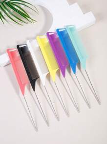 7-Piece Or 1-Piece Professional Point-Tailed Comb Pin-Tailed Comb Rat-Tailed Comb Parting Comb Stainless Steel Tail Comb Anti-Static Hairbrush: Multi-Functional Comb For Normal Hair For Combing Out Tangles Hair Styling Candy Colours, Ideal For Hairdresser