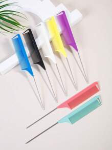 7-Piece Or 1-Piece Professional Point-Tailed Comb Pin-Tailed Comb Rat-Tailed Comb Parting Comb Stainless Steel Tail Comb Anti-Static Hairbrush: Multi-Functional Comb For Normal Hair For Combing Out Tangles Hair Styling Candy Colours, Ideal For Hairdresser