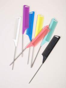 7-Piece Or 1-Piece Professional Point-Tailed Comb Pin-Tailed Comb Rat-Tailed Comb Parting Comb Stainless Steel Tail Comb Anti-Static Hairbrush: Multi-Functional Comb For Normal Hair For Combing Out Tangles Hair Styling Candy Colours, Ideal For Hairdresser