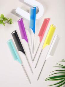 7-Piece Or 1-Piece Professional Point-Tailed Comb Pin-Tailed Comb Rat-Tailed Comb Parting Comb Stainless Steel Tail Comb Anti-Static Hairbrush: Multi-Functional Comb For Normal Hair For Combing Out Tangles Hair Styling Candy Colours, Ideal For Hairdresser