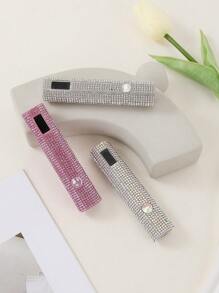 One USB Rechargeable Handheld Nail Lamp With Diamond Inlay And LED LCD Display Screen, Easy To Control Curing Time; Handheld Straight Design, Mini Portable Curing Lamp, Wearing Nail Curing Machine UV Therapy Machine, Hexagonal Diamond Model, Straight Nail