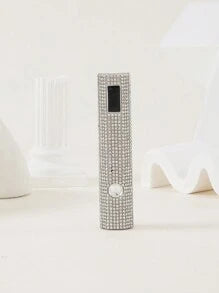 One USB Rechargeable Handheld Nail Lamp With Diamond Inlay And LED LCD Display Screen, Easy To Control Curing Time; Handheld Straight Design, Mini Portable Curing Lamp, Wearing Nail Curing Machine UV Therapy Machine, Hexagonal Diamond Model, Straight Nail