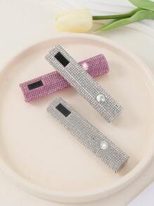 One USB Rechargeable Handheld Nail Lamp With Diamond Inlay And LED LCD Display Screen, Easy To Control Curing Time; Handheld Straight Design, Mini Portable Curing Lamp, Wearing Nail Curing Machine UV Therapy Machine, Hexagonal Diamond Model, Straight Nail