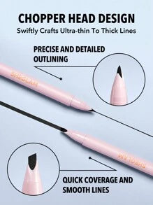 SHEGLAM Think Sharp Eyeliner Black Long-Lasting Smooth Ultra-Thin Chopper Head Pen Beginner Eyeliner Quick Drying Non-Smudging Ultra-Fine Water And Oil-Proof Blendable Smooth Eye Make Up Henna Brand Beauty Makeup Face Paint Cosmetic For Women Girls Perfec