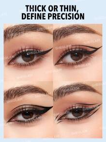 SHEGLAM Think Sharp Eyeliner Black Long-Lasting Smooth Ultra-Thin Chopper Head Pen Beginner Eyeliner Quick Drying Non-Smudging Ultra-Fine Water And Oil-Proof Blendable Smooth Eye Make Up Henna Brand Beauty Makeup Face Paint Cosmetic For Women Girls Perfec