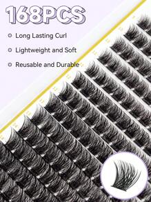 DIY Lash Kit 168 PCS Individual Lash Kit   9-16MIX Lash Kit  Lash Bond And Seal And Lash Remover Lash Brush With Tweezers ( Kit-T50- 9-16MIX )